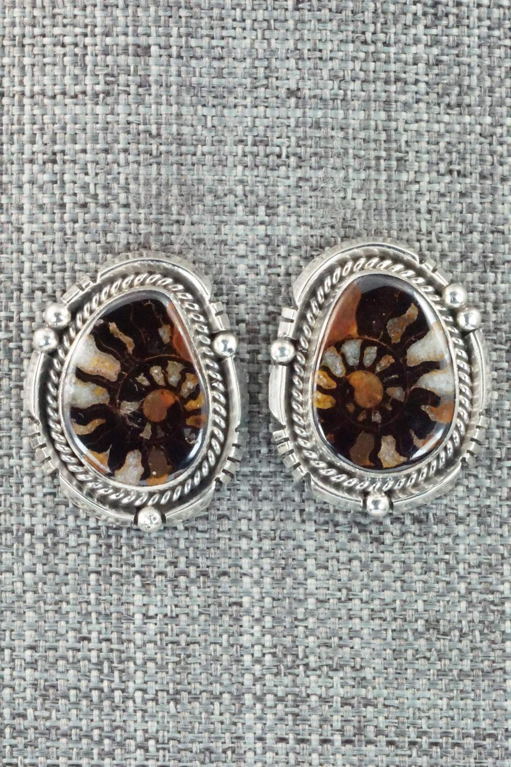 Moroccan Ammonite & Sterling Silver Earrings - Sharon McCarthy