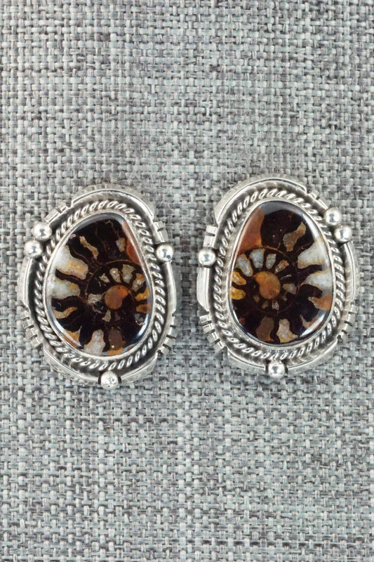 Moroccan Ammonite & Sterling Silver Earrings - Sharon McCarthy