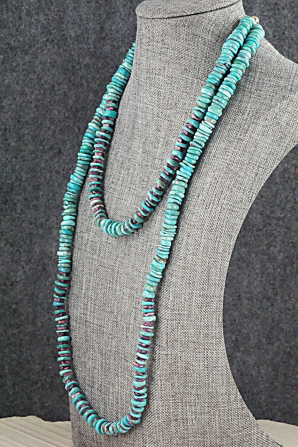 Turquoise, Spiny Oyster & Sterling Silver Necklace - Victoria Callidito