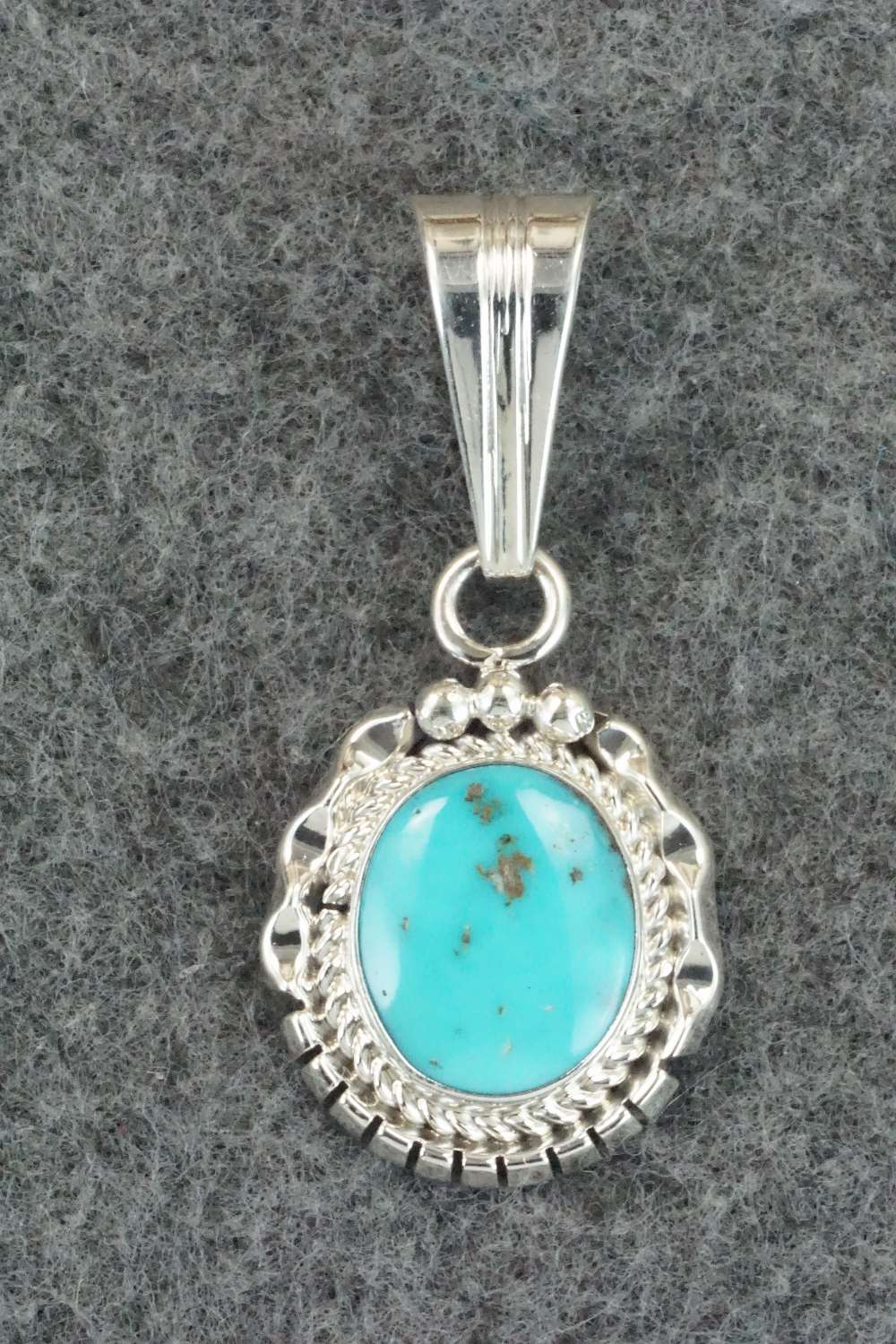 Turquoise & Sterling Silver Pendant - Samuel Yellowhair