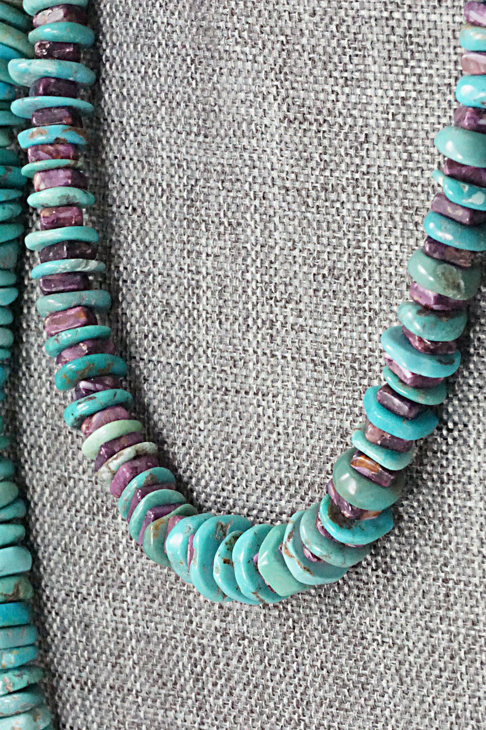 Turquoise, Spiny Oyster & Sterling Silver Necklace - Victoria Callidito