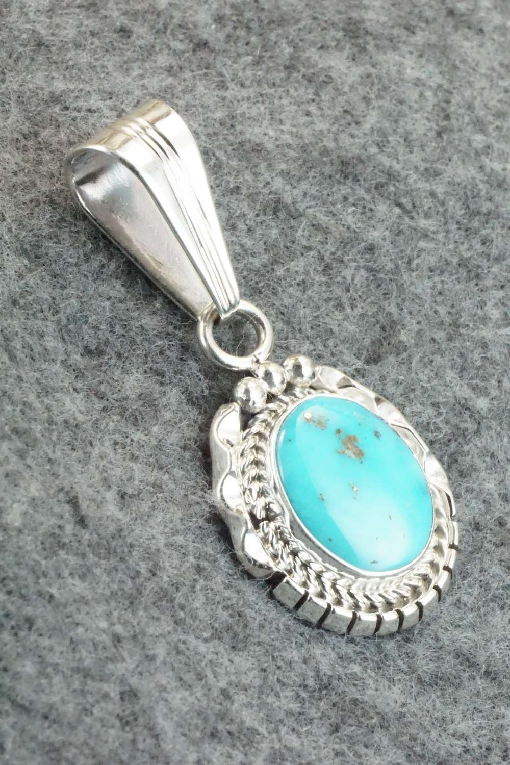 Turquoise & Sterling Silver Pendant - Samuel Yellowhair