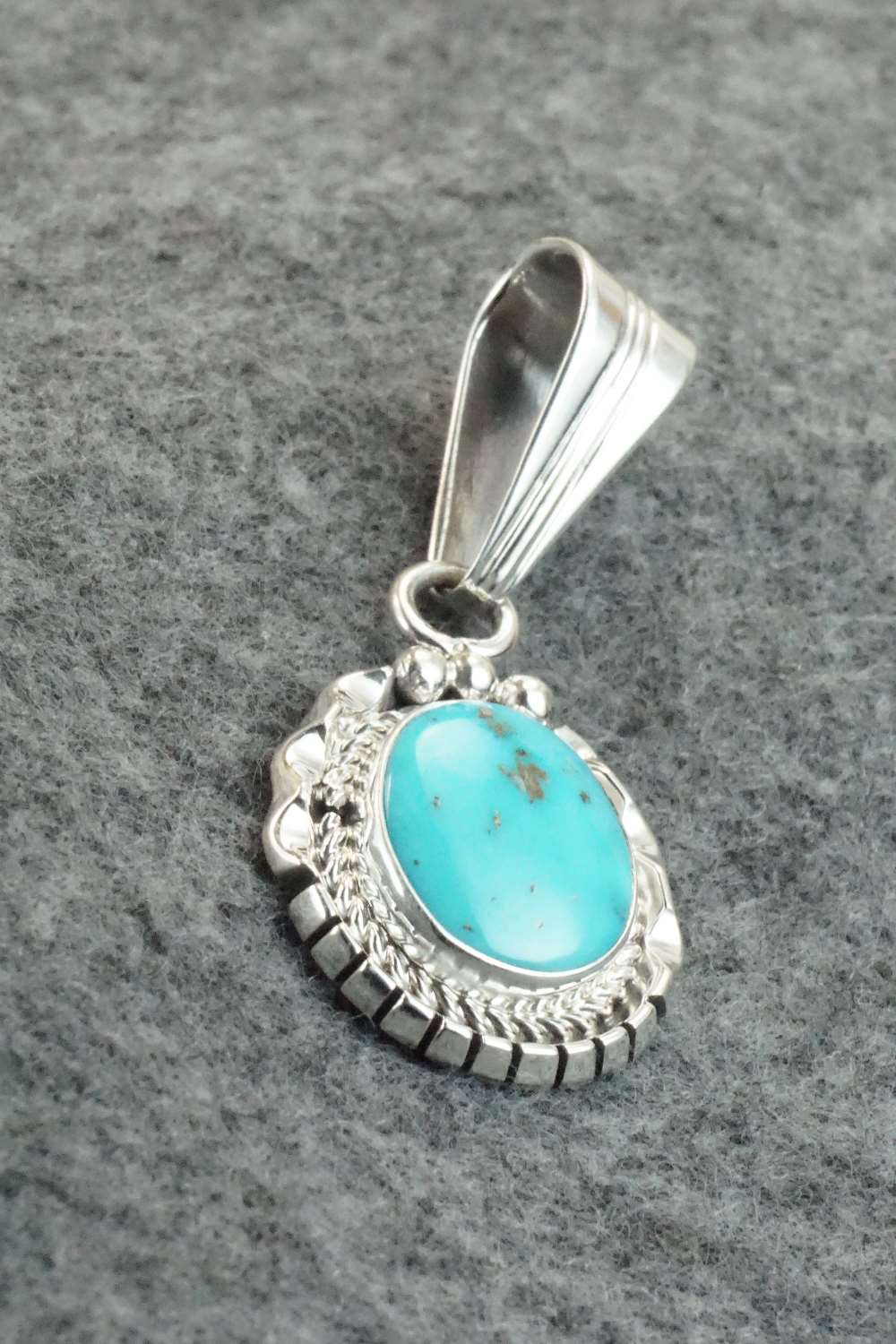 Turquoise & Sterling Silver Pendant - Samuel Yellowhair