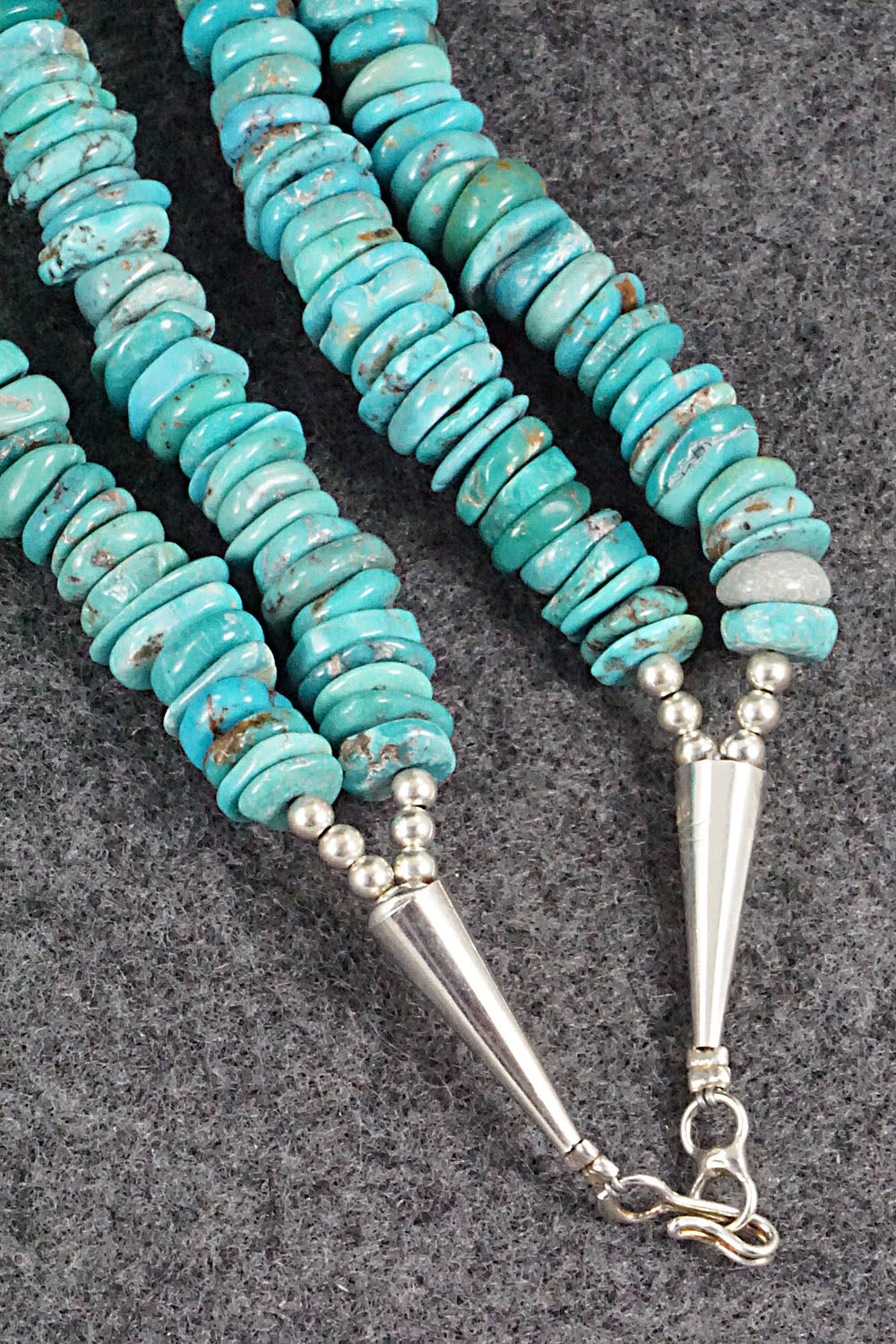 Turquoise, Spiny Oyster & Sterling Silver Necklace - Victoria Callidito