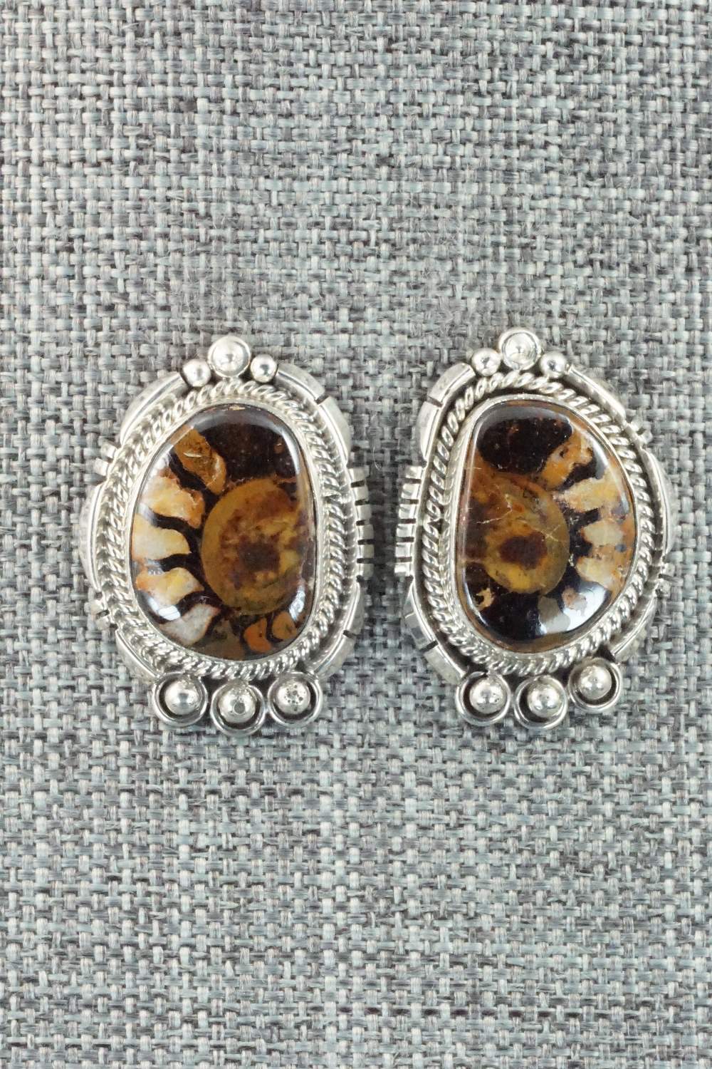 Moroccan Ammonite & Sterling Silver Earrings - Sharon McCarthy