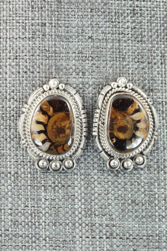 Moroccan Ammonite & Sterling Silver Earrings - Sharon McCarthy