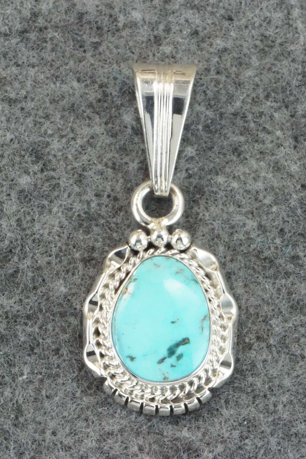 Turquoise & Sterling Silver Pendant - Samuel Yellowhair