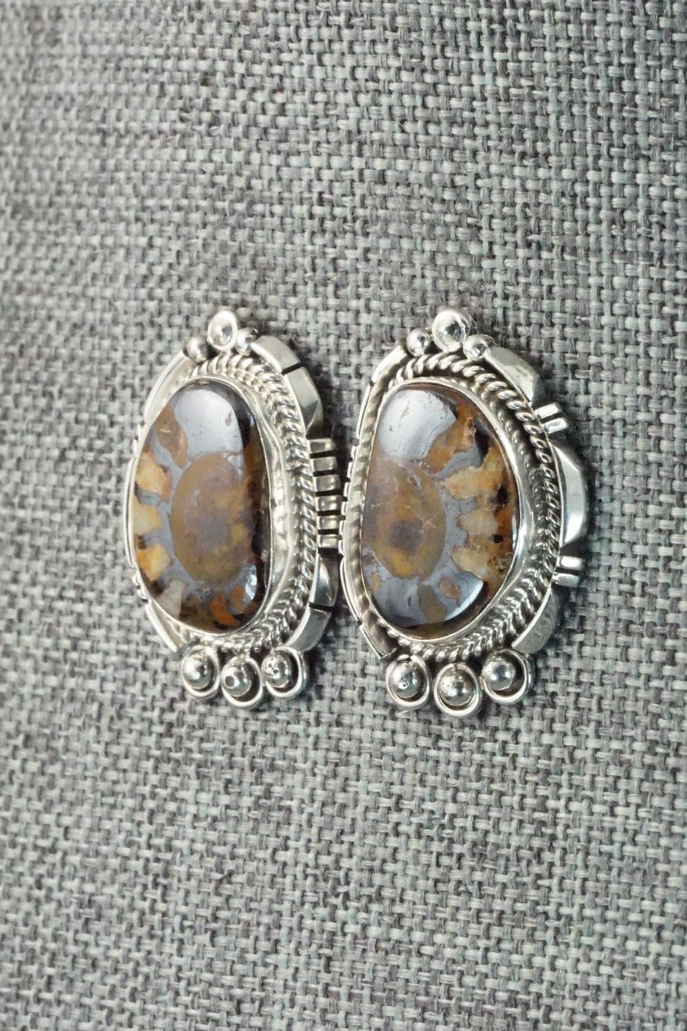 Moroccan Ammonite & Sterling Silver Earrings - Sharon McCarthy