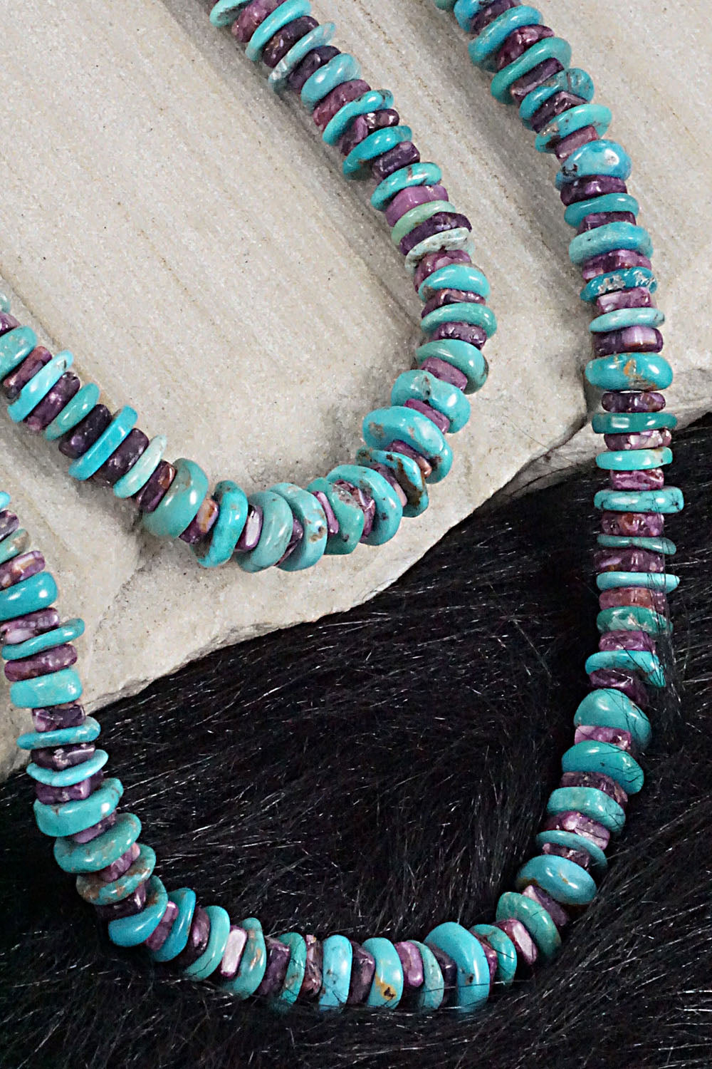 Turquoise, Spiny Oyster & Sterling Silver Necklace - Victoria Callidito