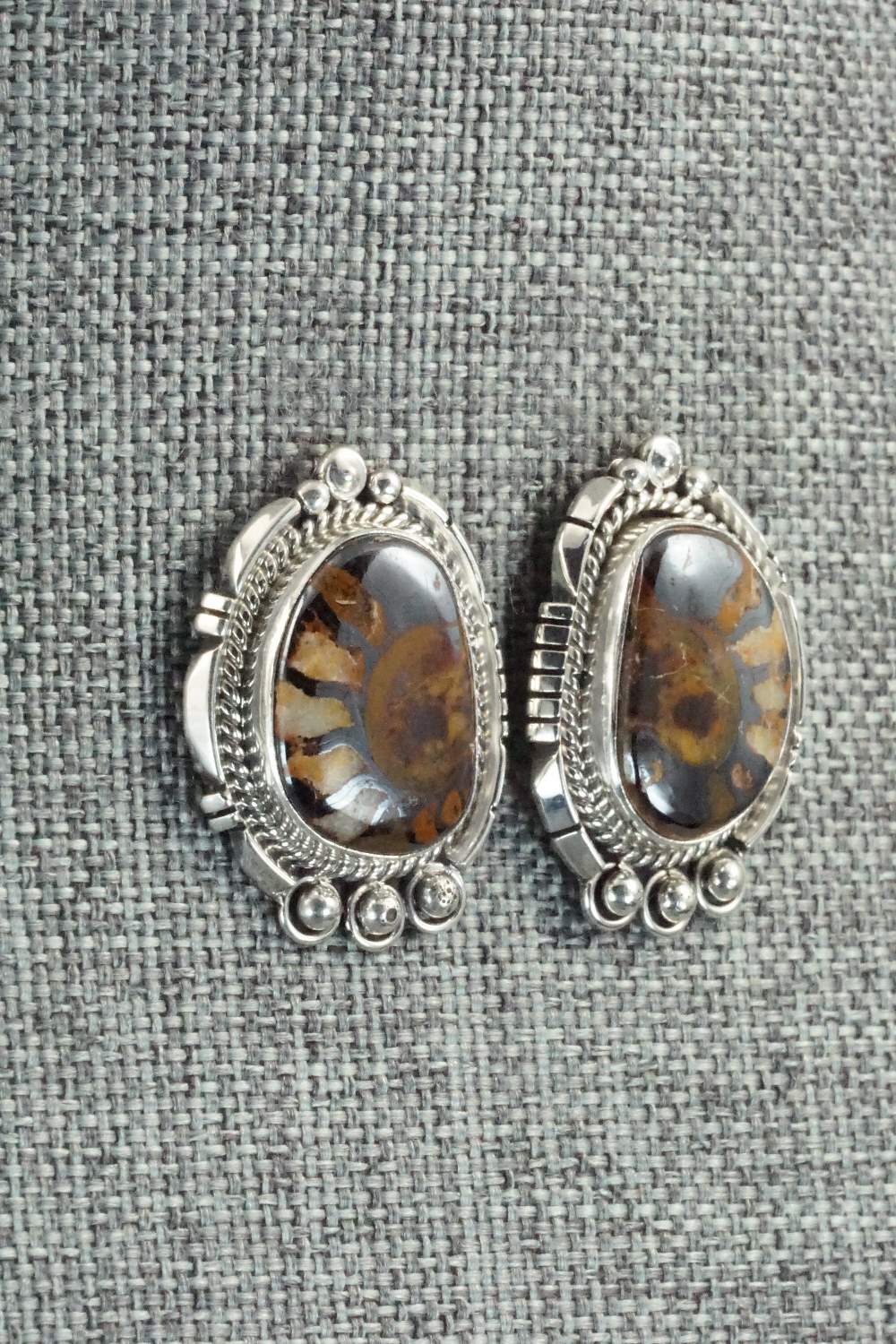 Moroccan Ammonite & Sterling Silver Earrings - Sharon McCarthy
