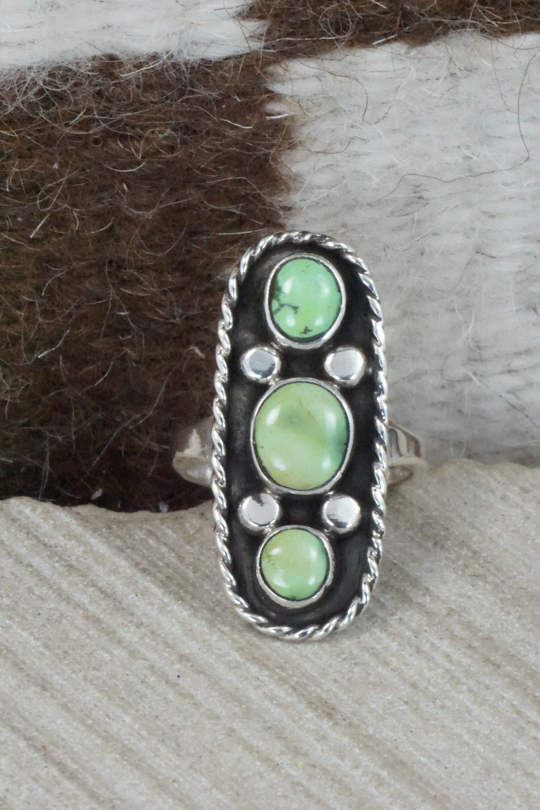 Turquoise & Sterling Silver Ring - Priscilla Reeder - Size 7.75