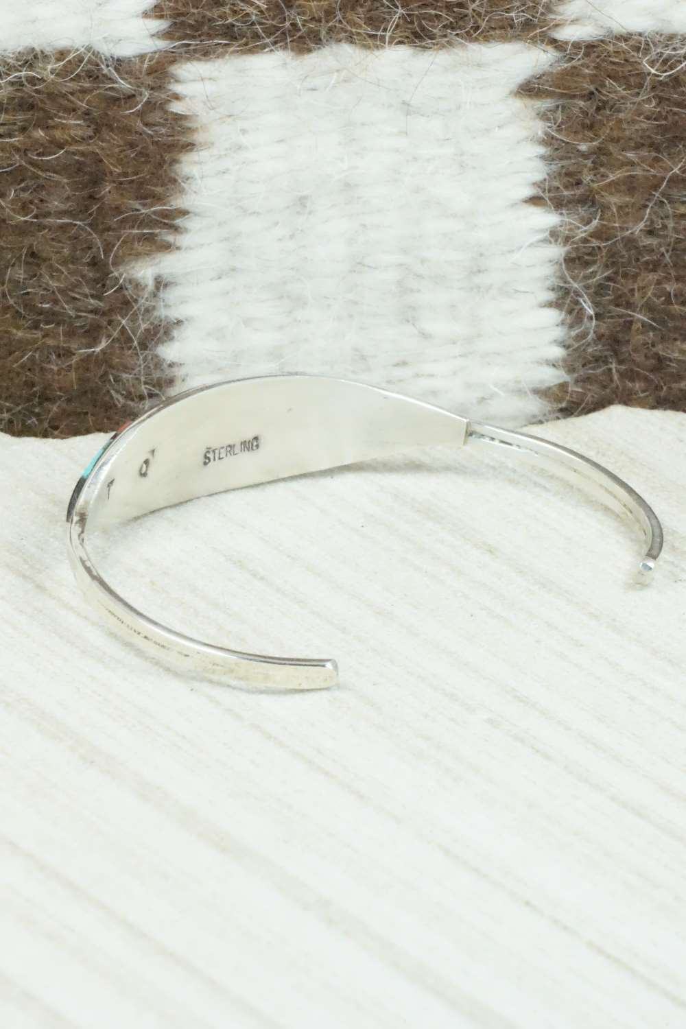 Multi Stone & Sterling Silver Inlay Bracelet - Adrianne Kallestewa