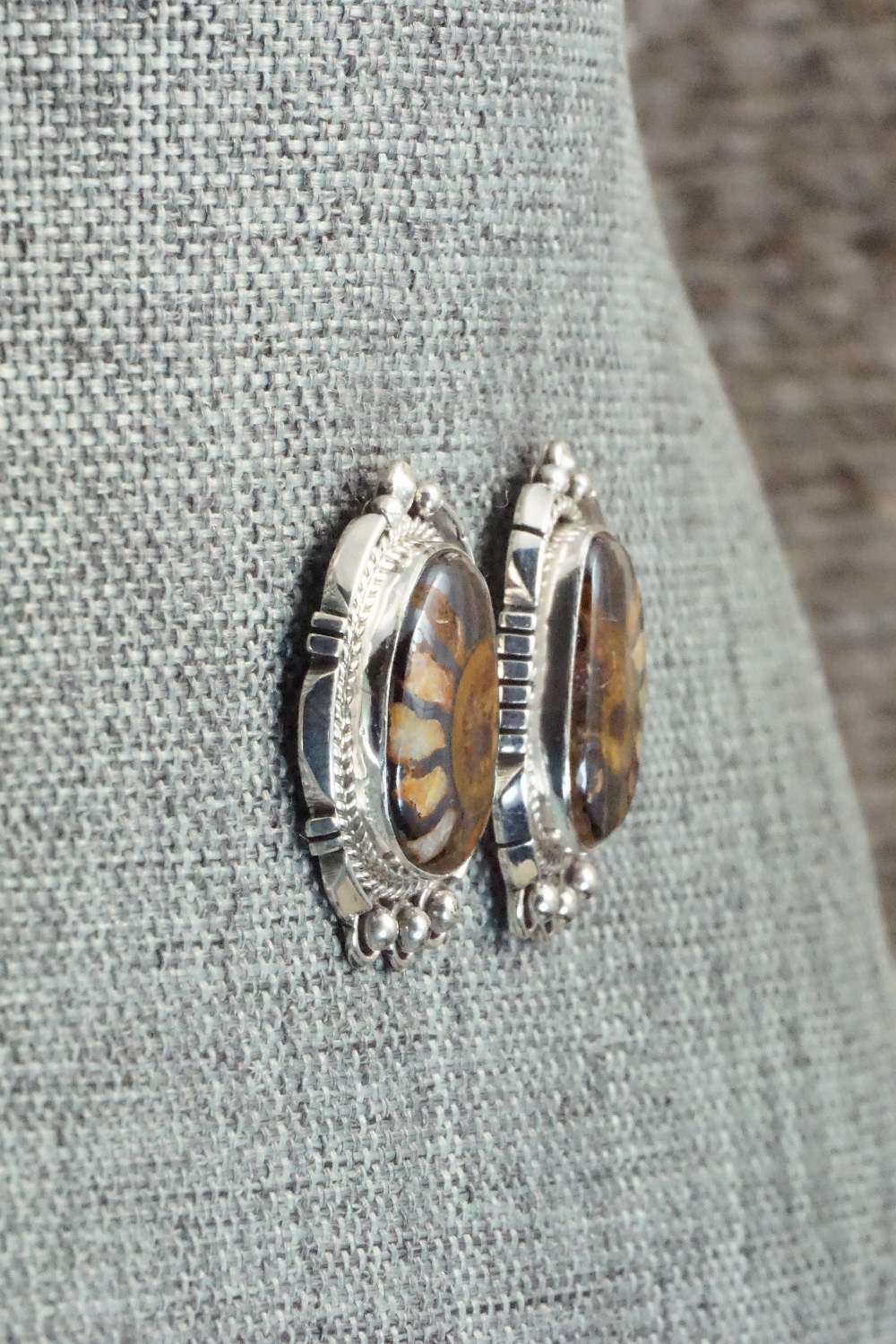 Moroccan Ammonite & Sterling Silver Earrings - Sharon McCarthy