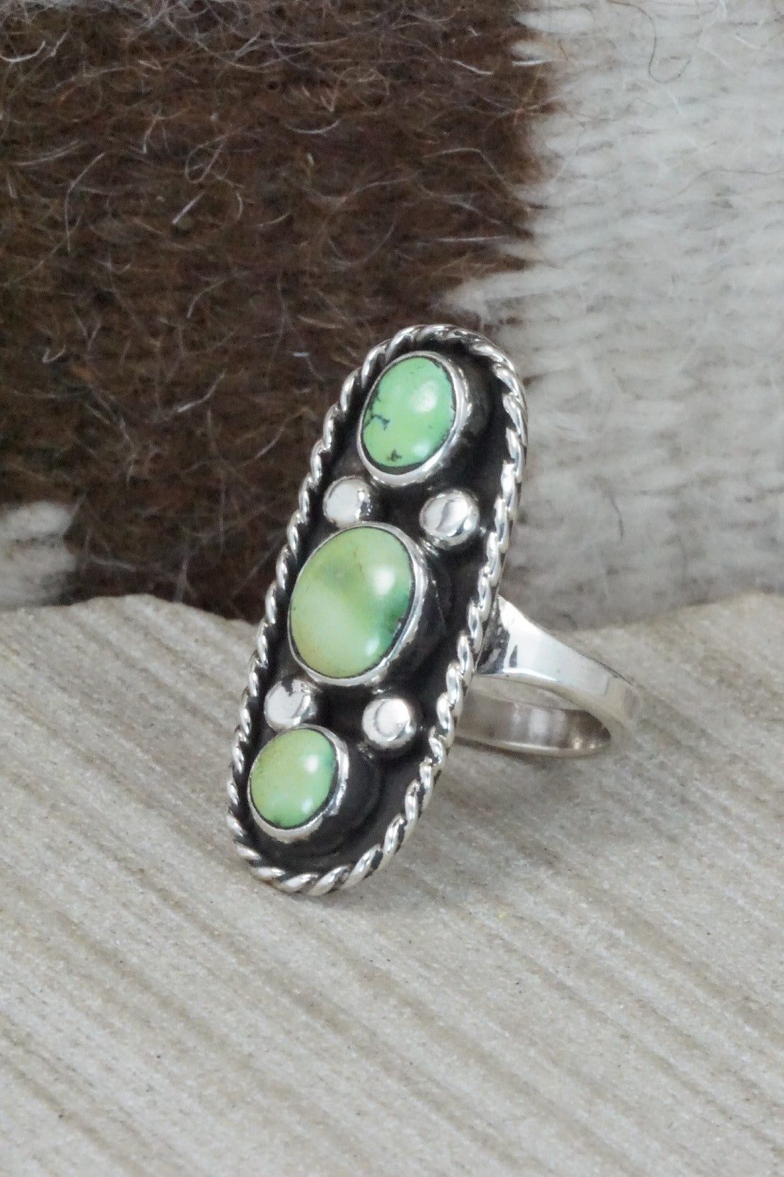 Turquoise & Sterling Silver Ring - Priscilla Reeder - Size 7.75