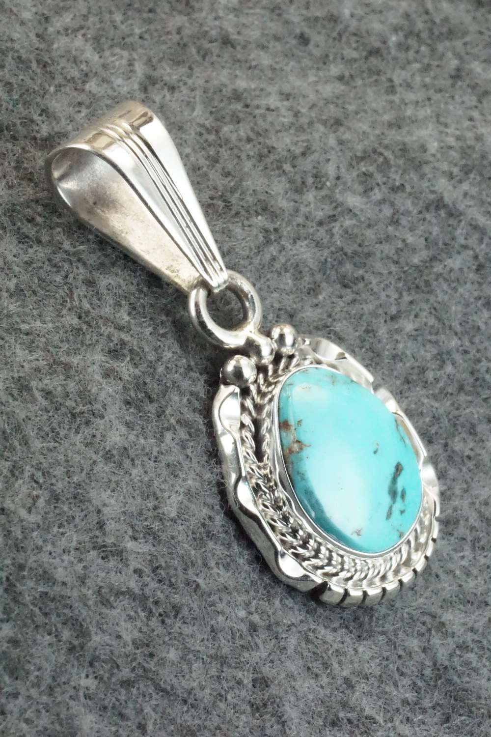 Turquoise & Sterling Silver Pendant - Samuel Yellowhair