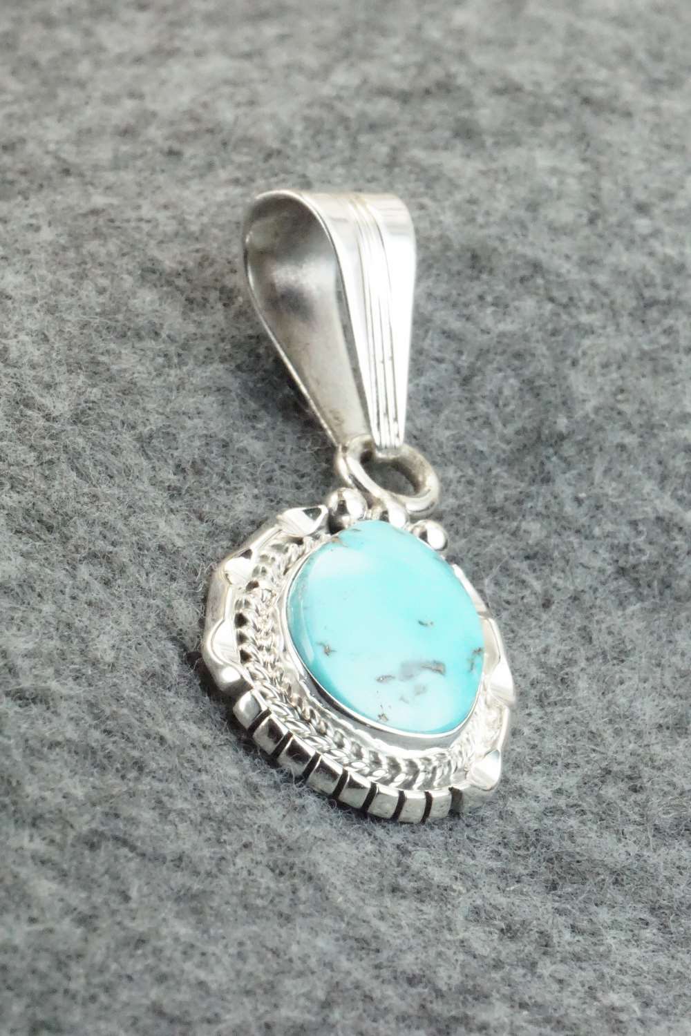 Turquoise & Sterling Silver Pendant - Samuel Yellowhair