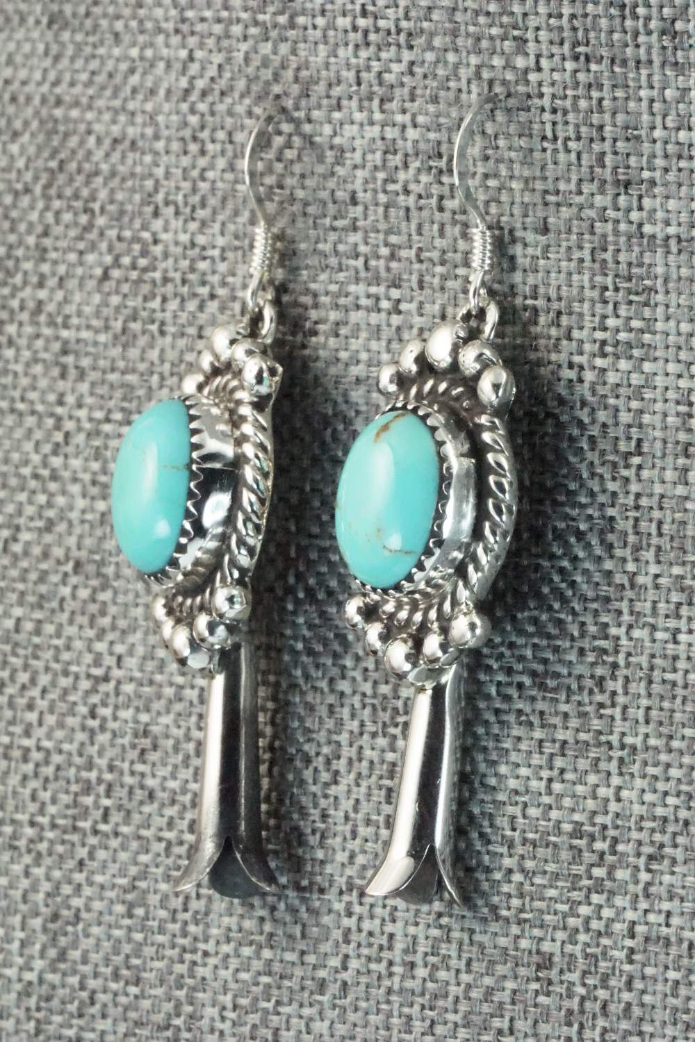Turquoise & Sterling Silver Earrings - Vernon K Johnson