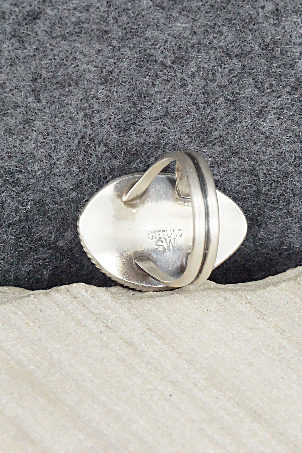 Spiny Oyster & Sterling Silver Ring - Selina Warner - Size 6.5