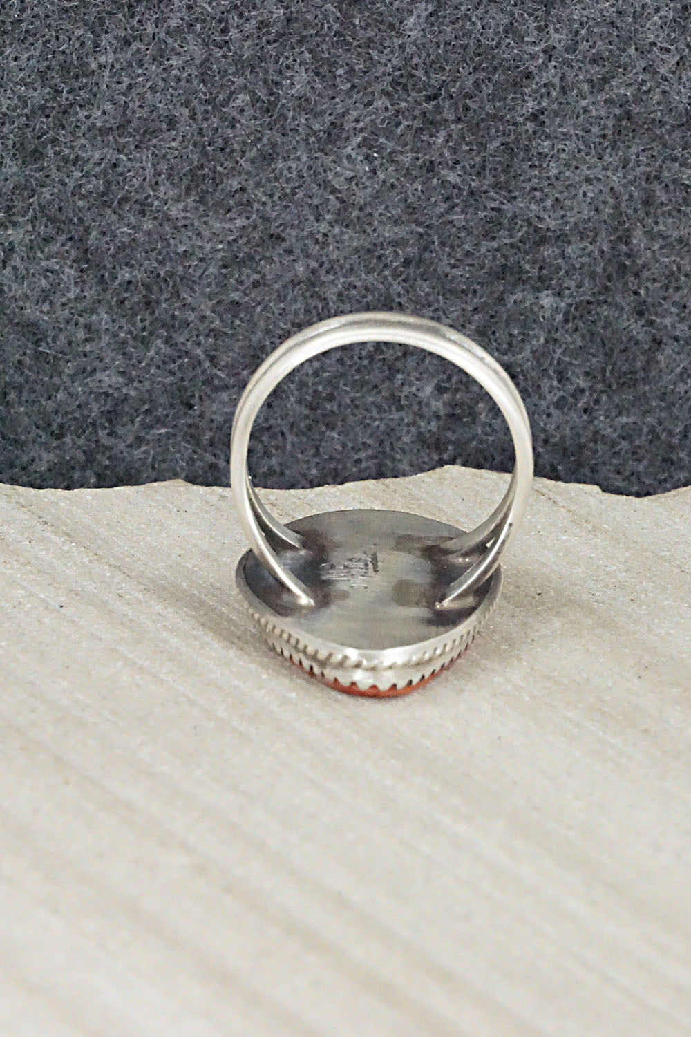 Spiny Oyster & Sterling Silver Ring - Selina Warner - Size 6.5