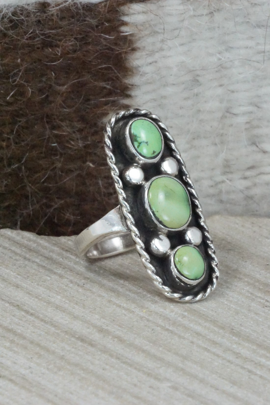 Turquoise & Sterling Silver Ring - Priscilla Reeder - Size 7.75