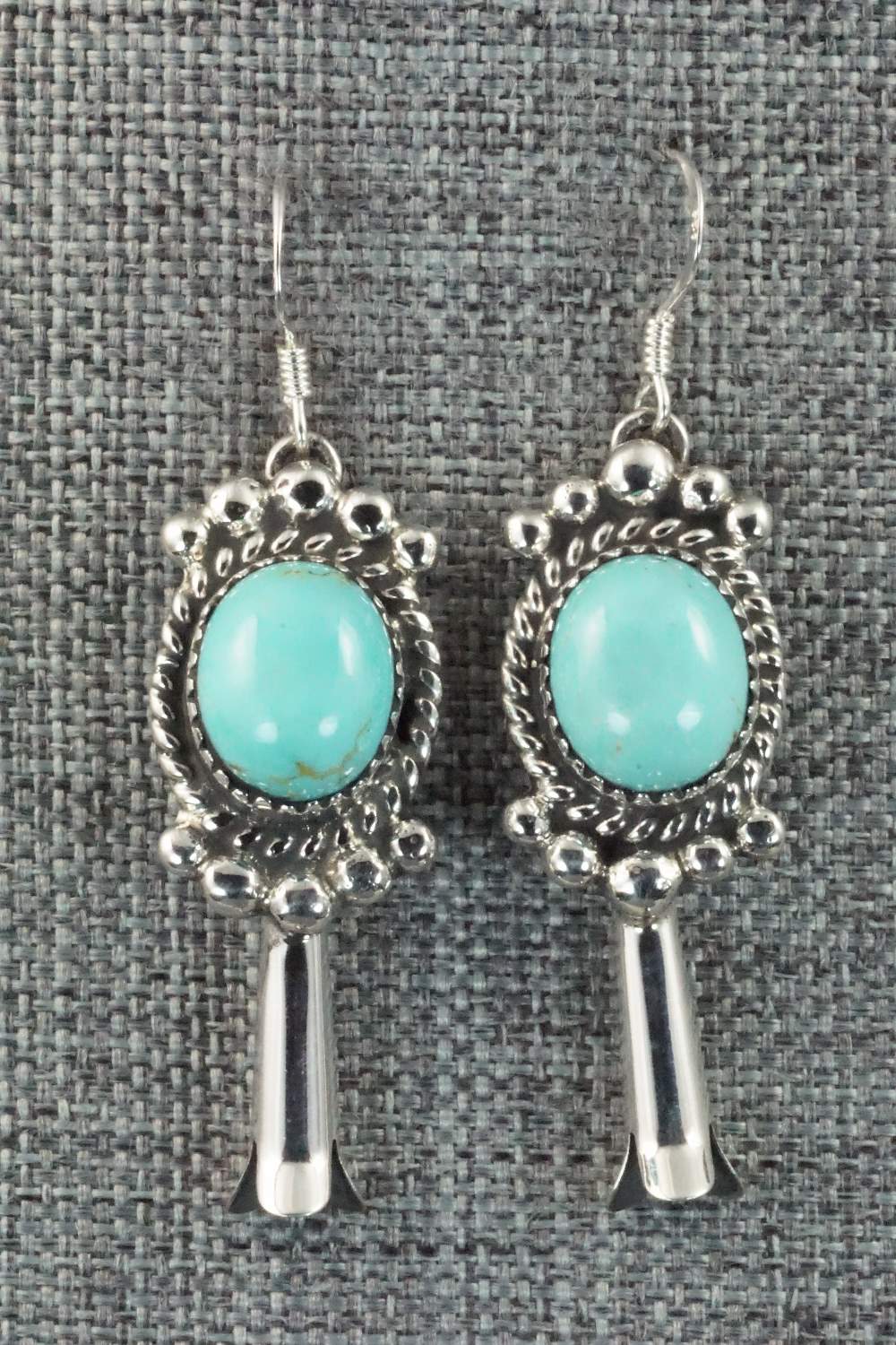 Turquoise & Sterling Silver Earrings - Vernon K Johnson