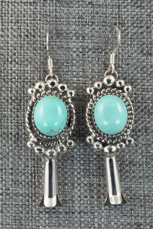 Turquoise & Sterling Silver Earrings - Vernon K Johnson