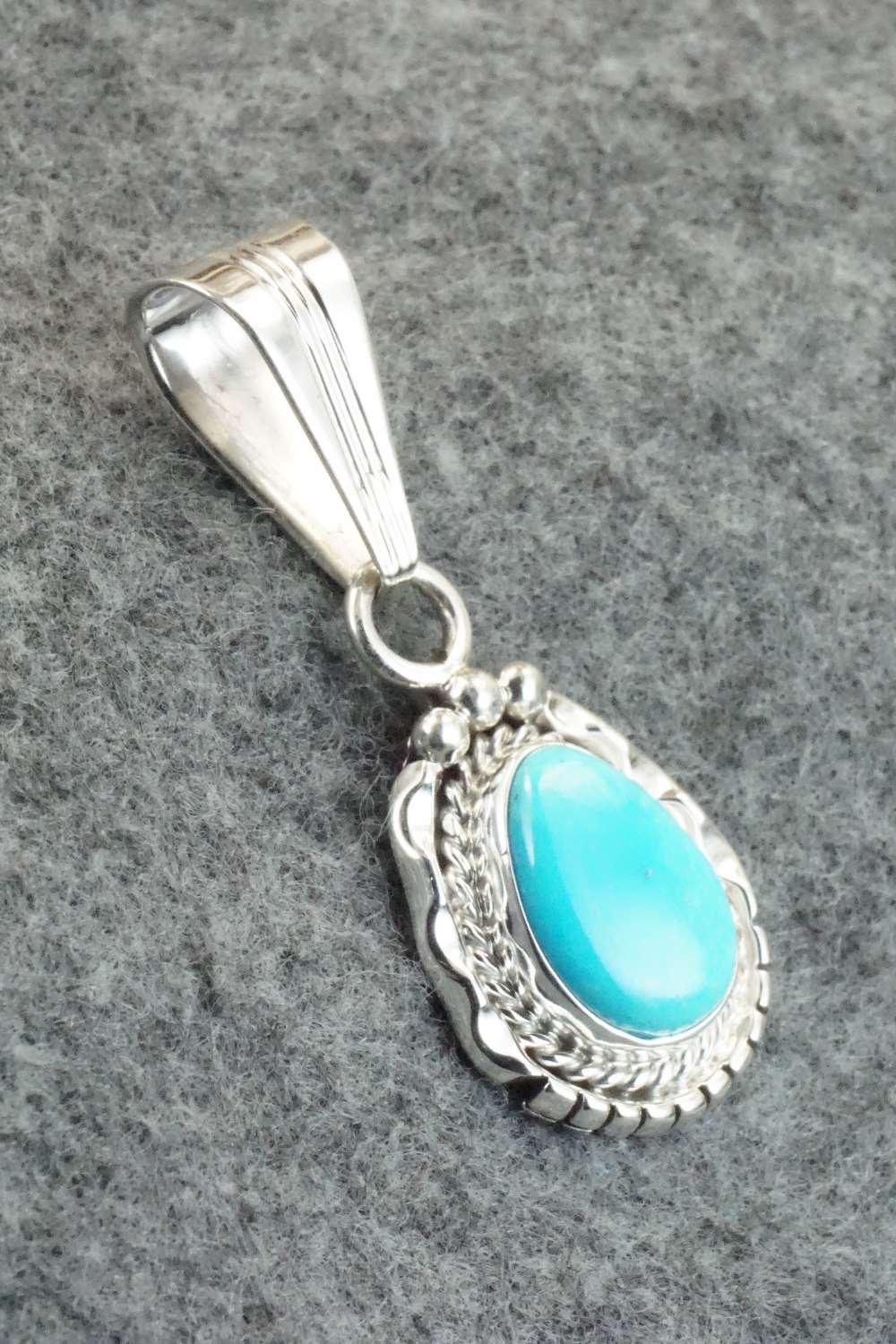 Turquoise & Sterling Silver Pendant - Samuel Yellowhair
