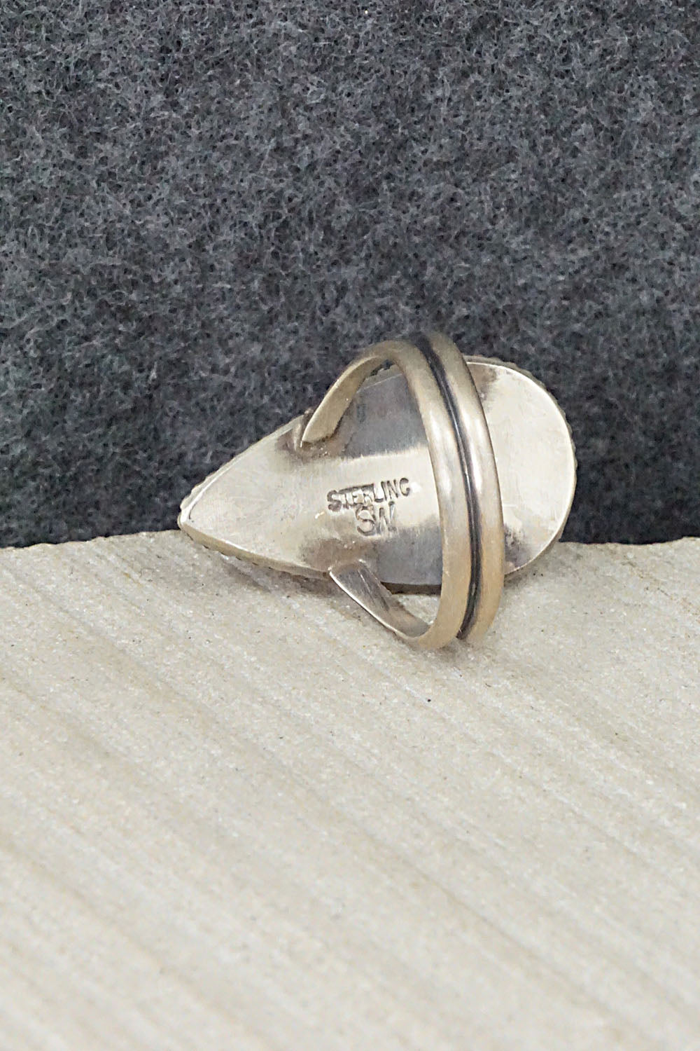 Spiny Oyster & Sterling Silver Ring - Selina Warner - Size 6.75