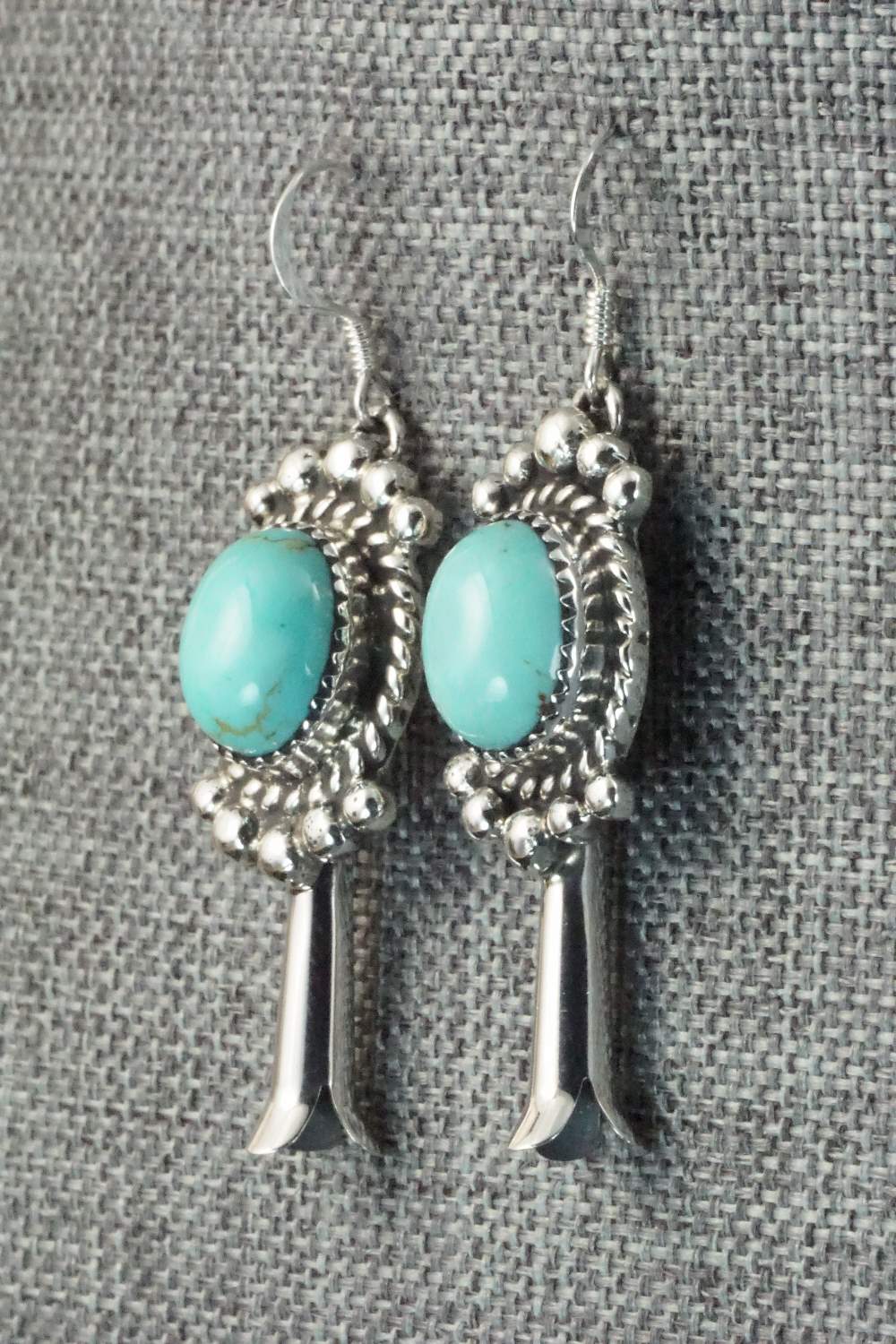 Turquoise & Sterling Silver Earrings - Vernon K Johnson