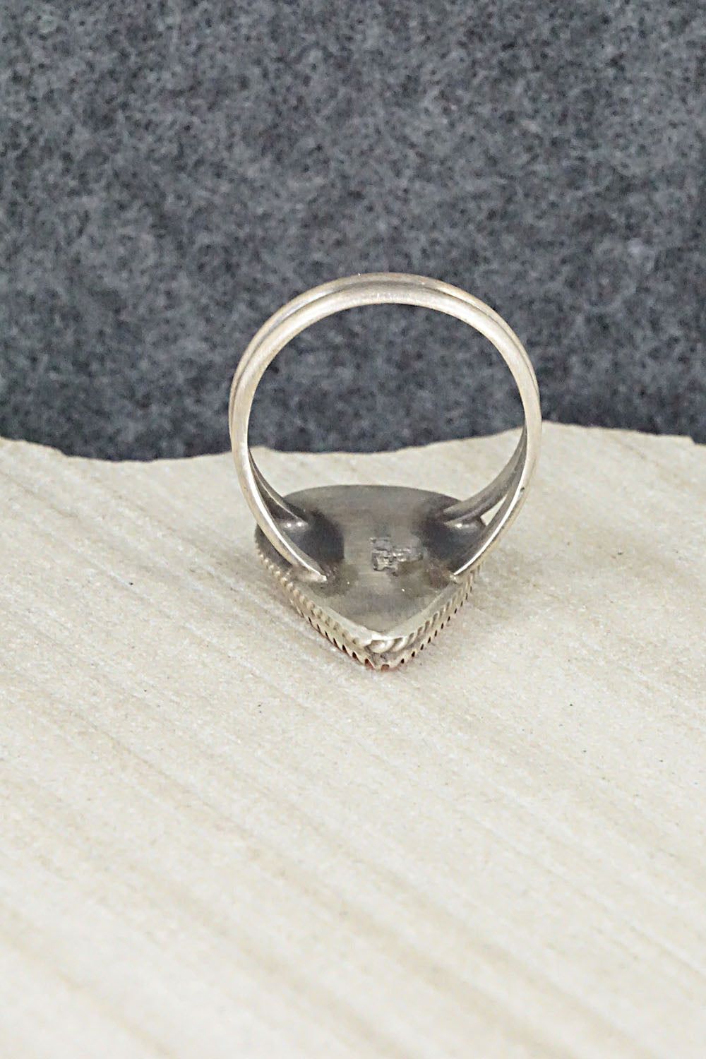 Spiny Oyster & Sterling Silver Ring - Selina Warner - Size 6.75