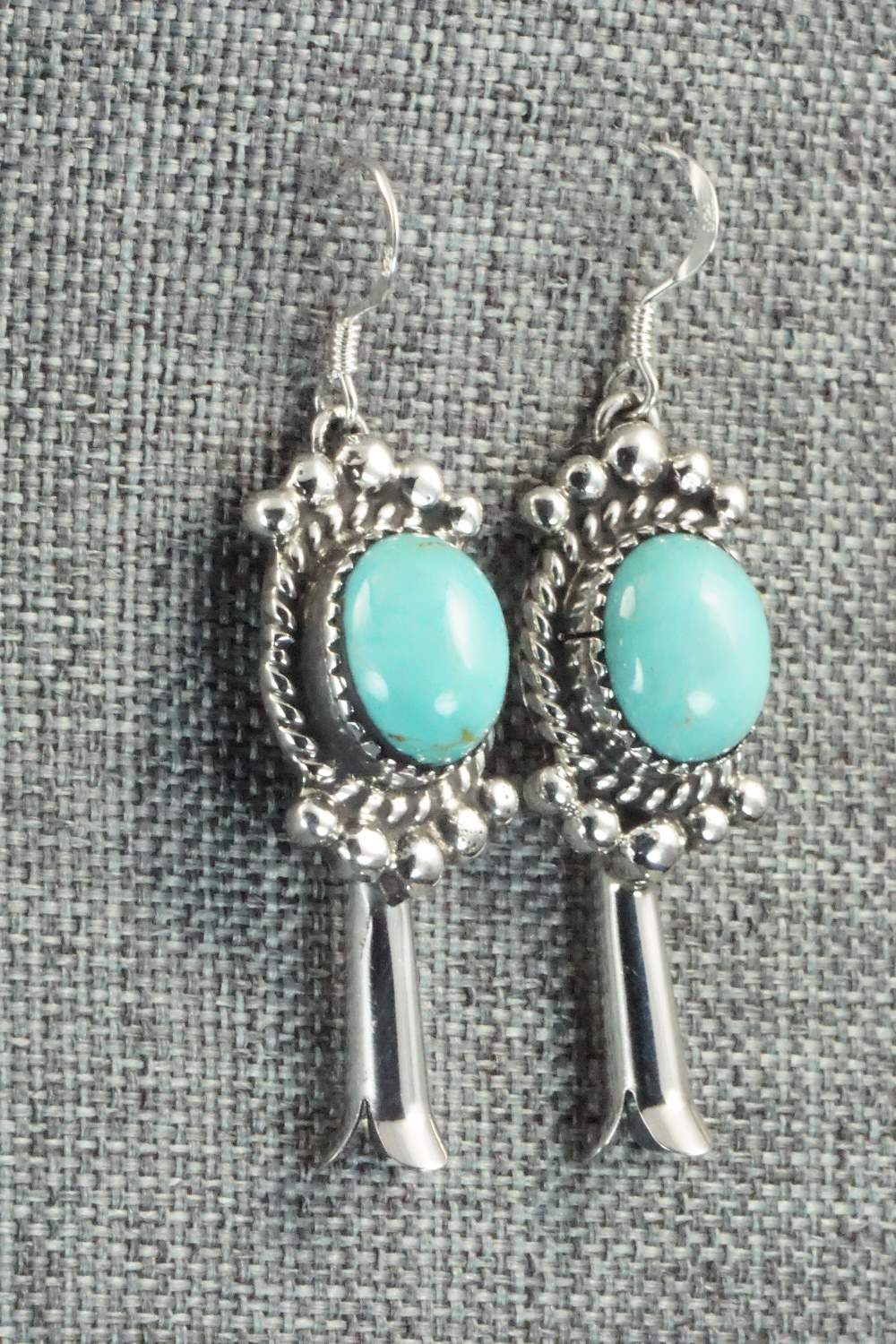 Turquoise & Sterling Silver Earrings - Vernon K Johnson