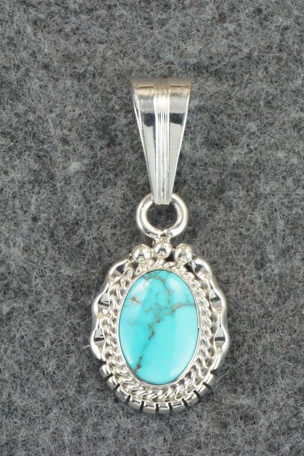 Turquoise & Sterling Silver Pendant - Samuel Yellowhair