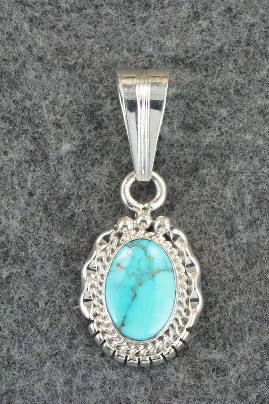 Turquoise & Sterling Silver Pendant - Samuel Yellowhair