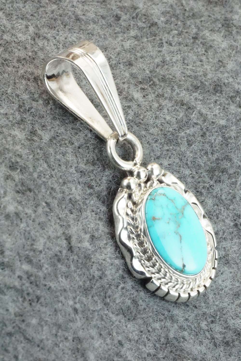 Turquoise & Sterling Silver Pendant - Samuel Yellowhair
