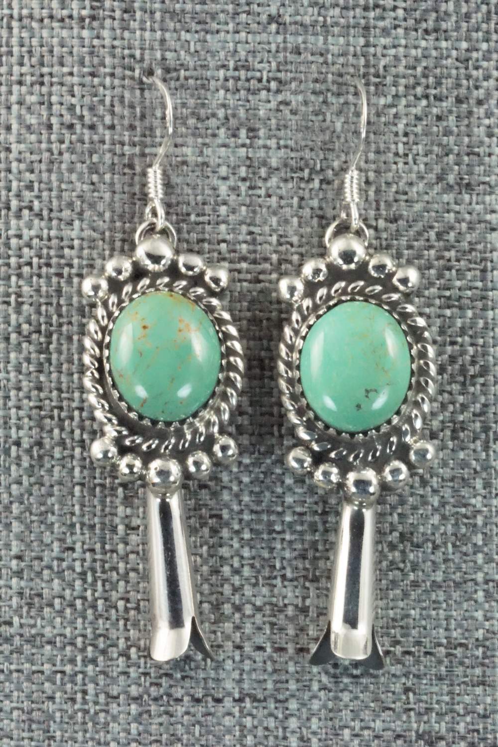 Turquoise & Sterling Silver Earrings - Vernon K Johnson