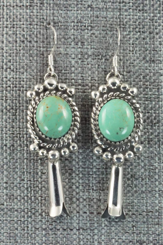 Turquoise & Sterling Silver Earrings - Vernon K Johnson