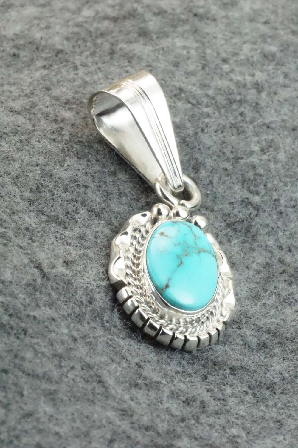 Turquoise & Sterling Silver Pendant - Samuel Yellowhair