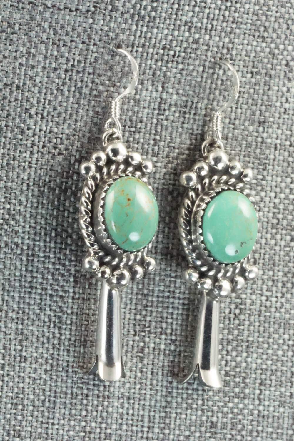 Turquoise & Sterling Silver Earrings - Vernon K Johnson