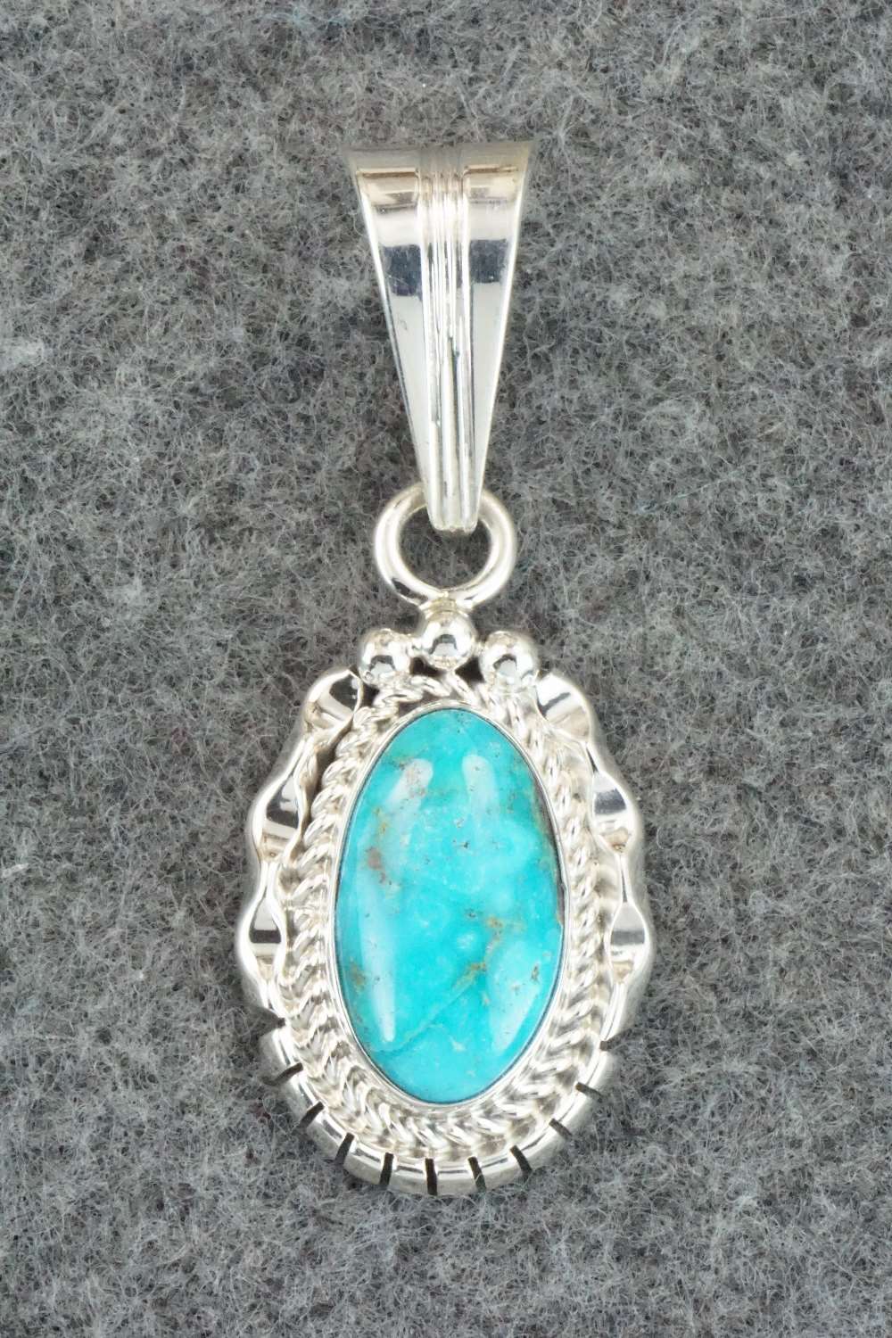 Turquoise & Sterling Silver Pendant - Samuel Yellowhair