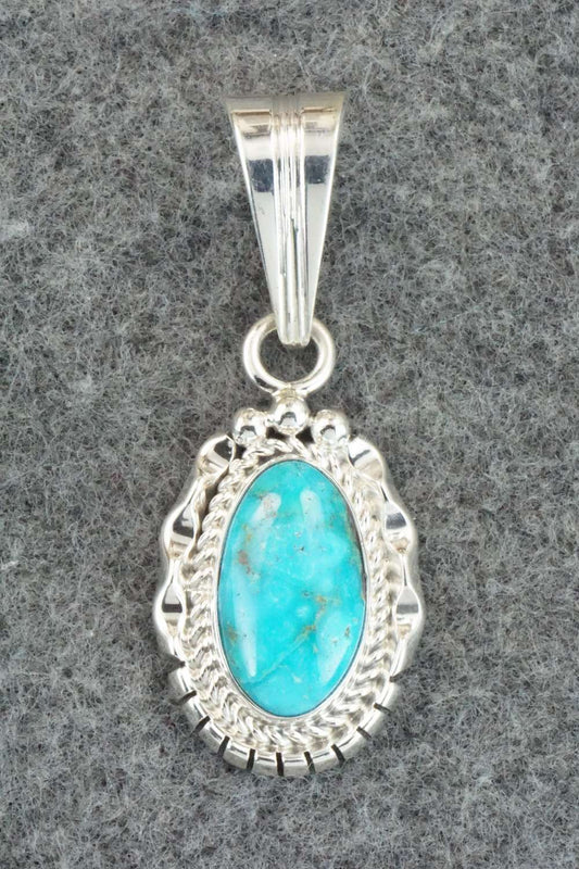 Turquoise & Sterling Silver Pendant - Samuel Yellowhair