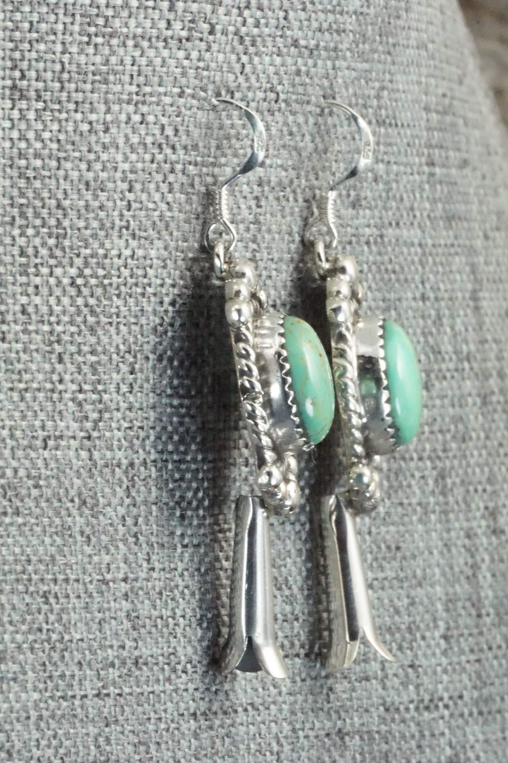 Turquoise & Sterling Silver Earrings - Vernon K Johnson
