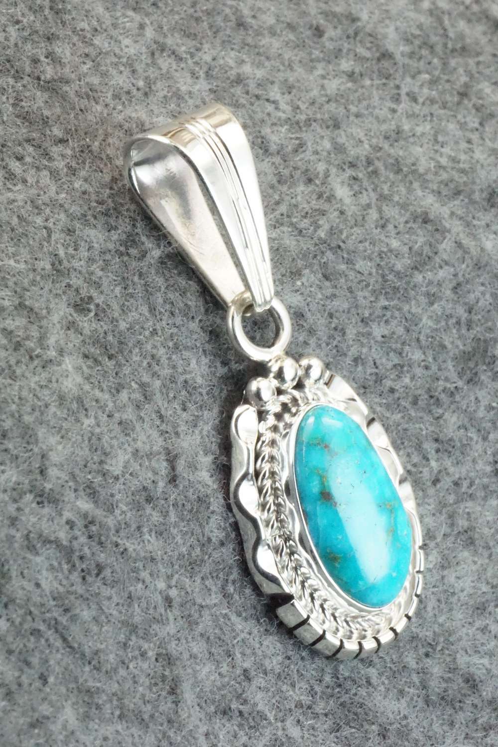 Turquoise & Sterling Silver Pendant - Samuel Yellowhair