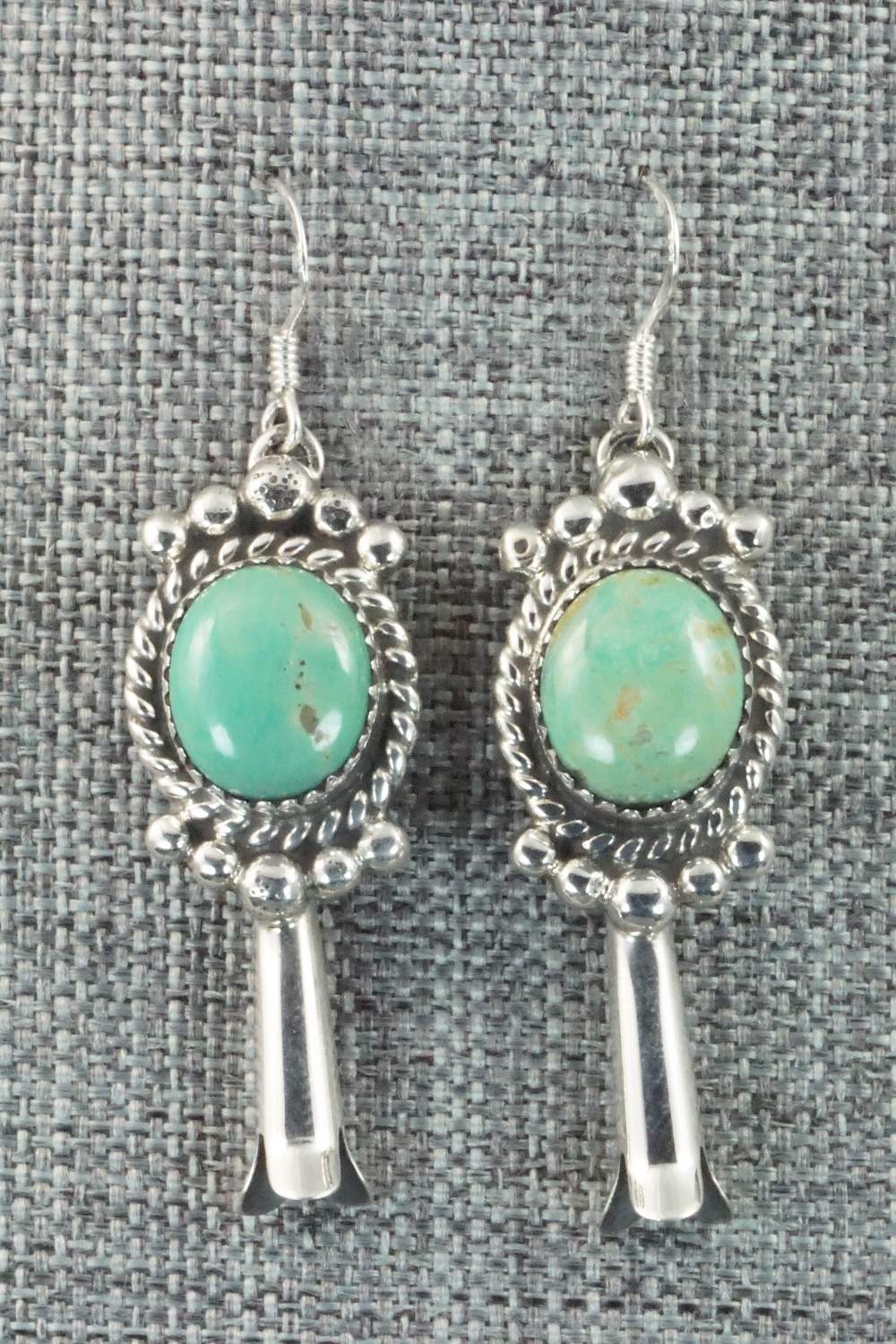 Turquoise & Sterling Silver Earrings - Vernon K Johnson