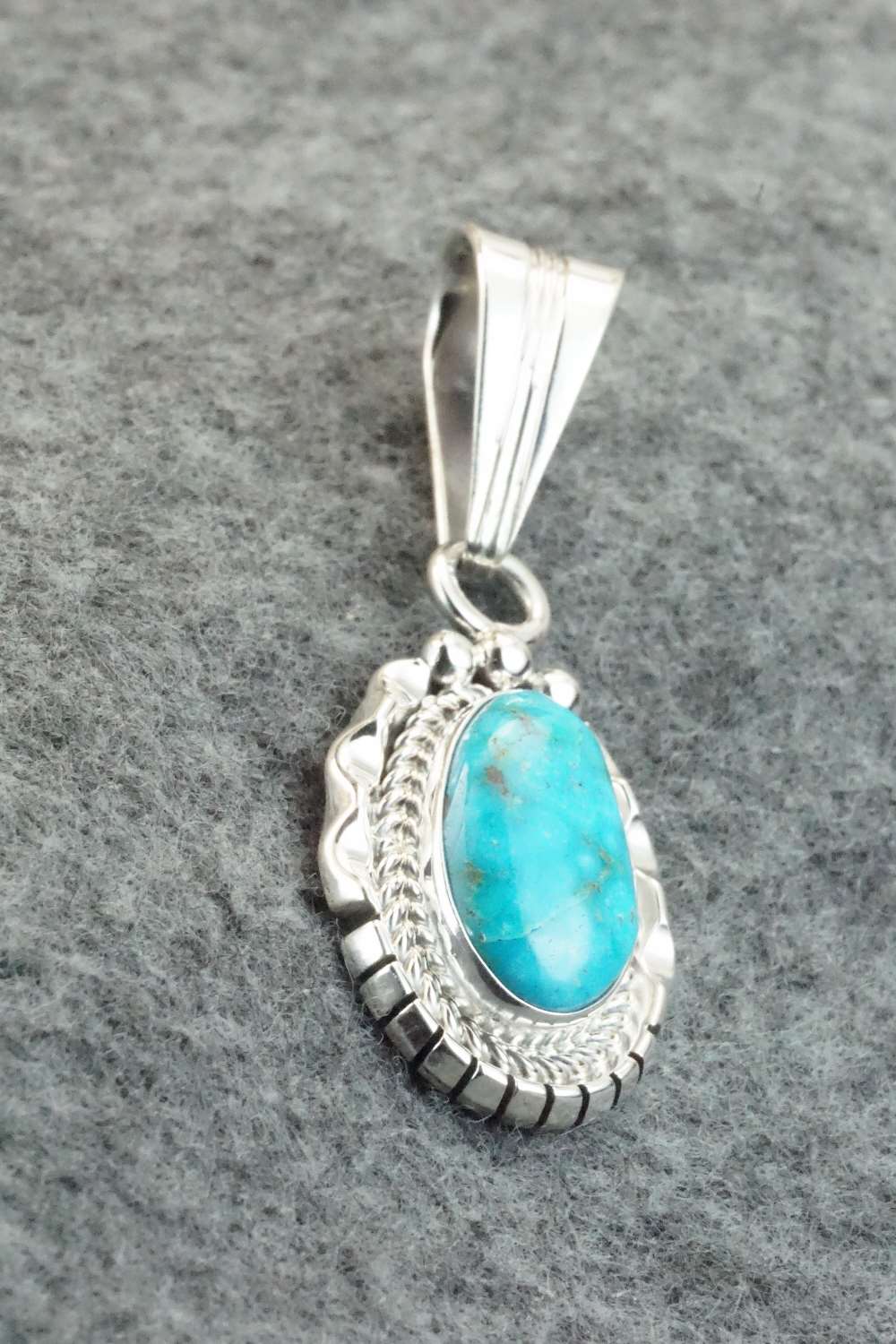 Turquoise & Sterling Silver Pendant - Samuel Yellowhair
