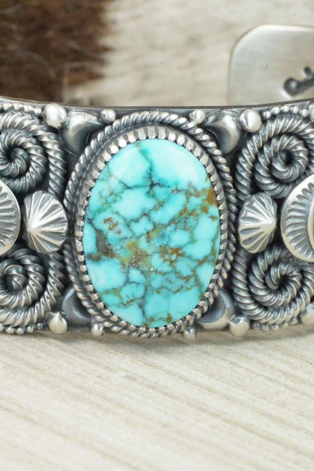 Turquoise & Sterling Silver Bracelet - Delbert Gordon