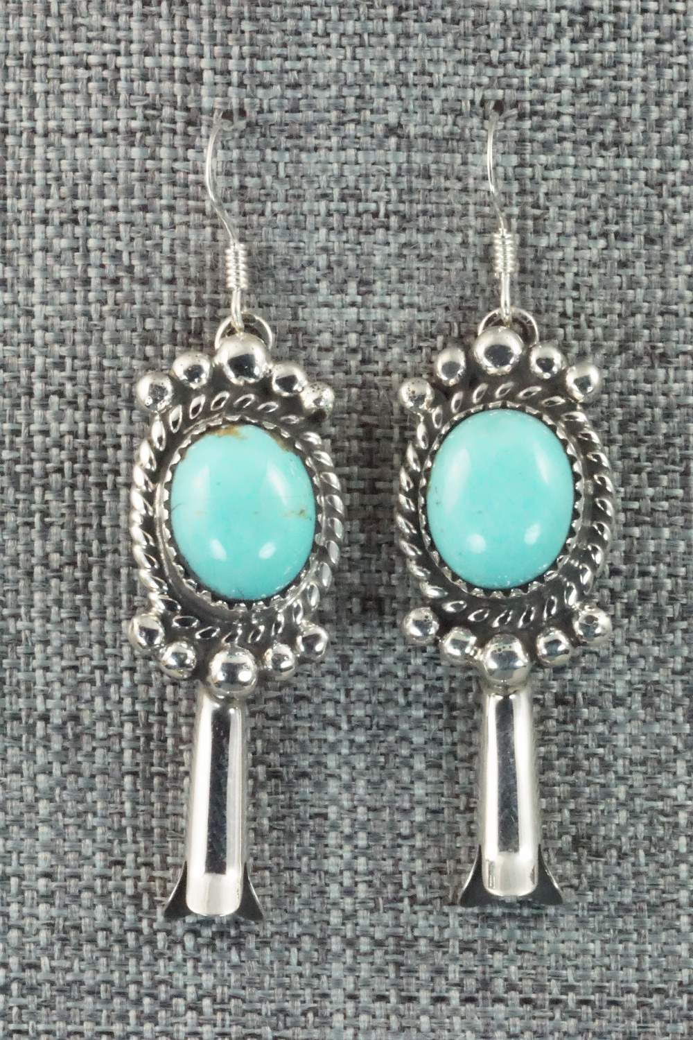 Turquoise & Sterling Silver Earrings - Vernon K Johnson