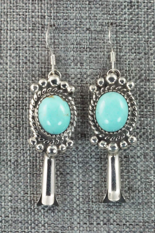 Turquoise & Sterling Silver Earrings - Vernon K Johnson