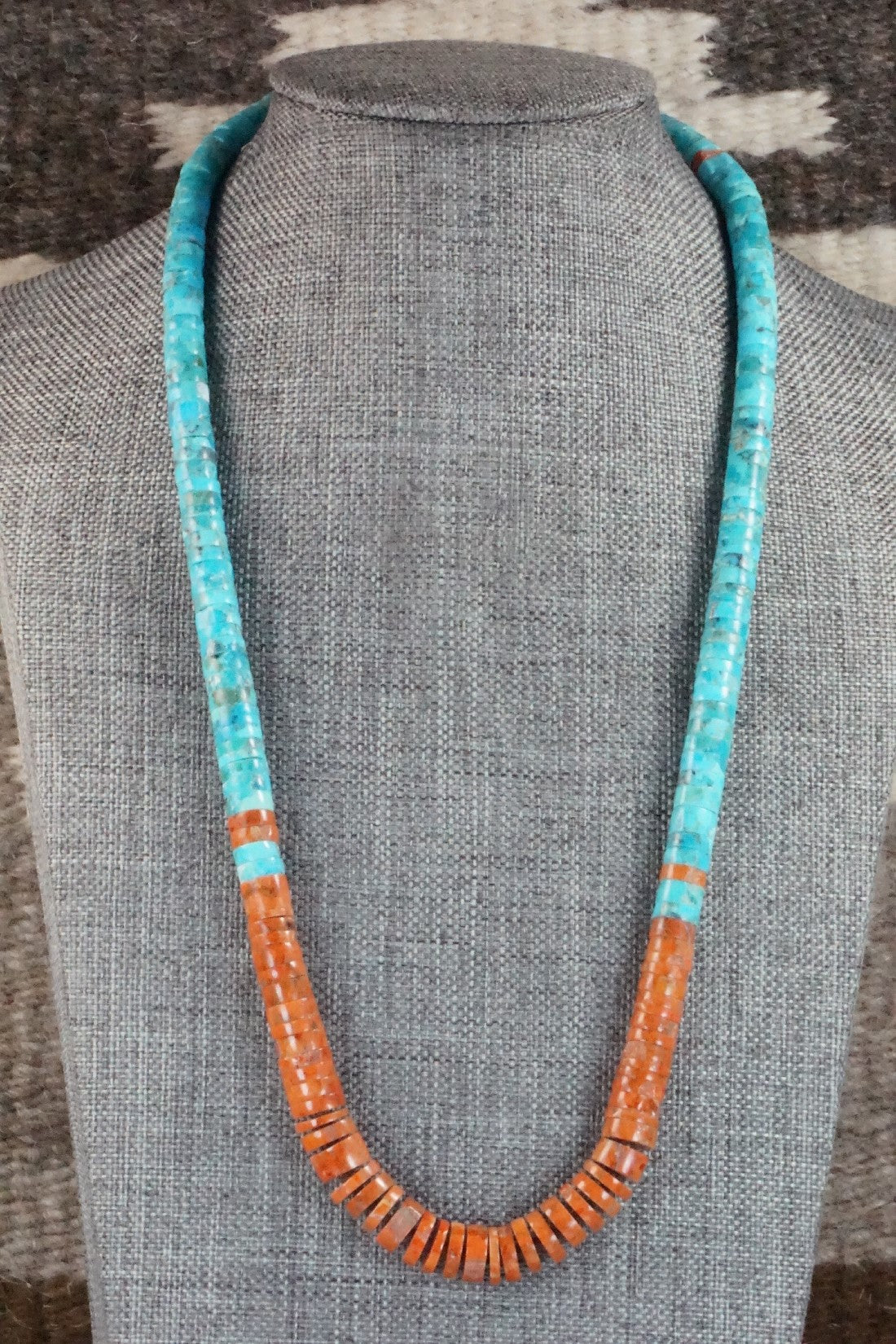 Turquoise & Sponge Coral Necklace - Joe Garcia