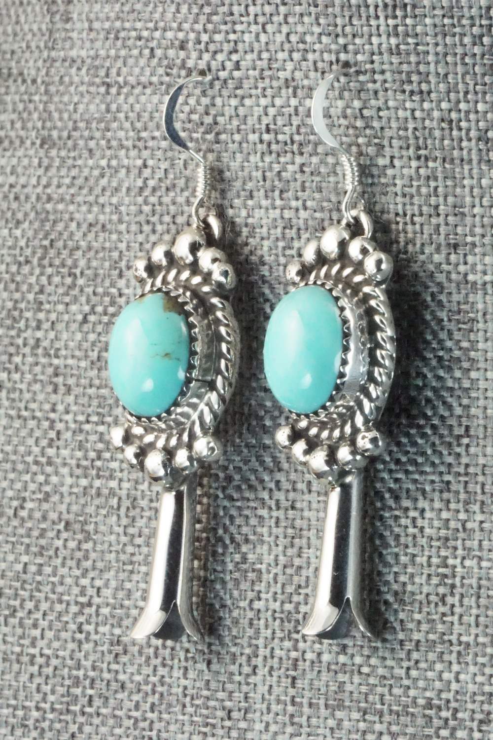 Turquoise & Sterling Silver Earrings - Vernon K Johnson