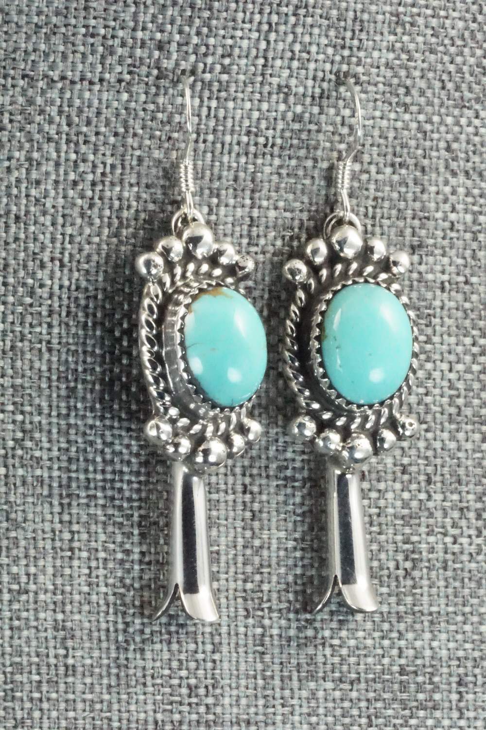 Turquoise & Sterling Silver Earrings - Vernon K Johnson